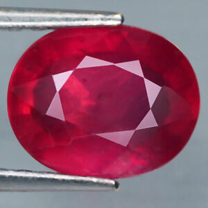2.94Ct. Growing Heated Natural Oval Facet Top Red Ruby Mozambique