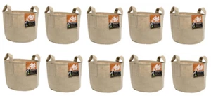 Hydrofarm Dirt Pot Reusable Planter, 7-Gallon Tan with Handles, HGDBT7H Ten Pack - Picture 1 of 3