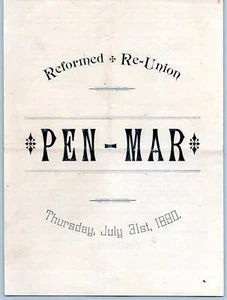1890 PEN-MAR REFORMADA Y REUNIFICACIÓN SERVICIO RELIGIOSO QUEZEL IMPRESORA MARTINSBURG WV - Imagen 1 de 4