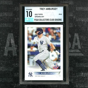 2022 Topps Opening Day #140 Trey Amburgey RC New York Yankees PSGA 10 GEM MINT - Picture 1 of 3