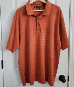 Tehama Hombre Manga Corta Golf Polo Talla XXL Naranja Quemado Rayas - Imagen 1 de 13