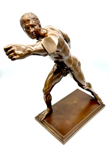 ❗️XXL Bronzeakt Grand Tour Gladiator Borghese Fechter 47cm Antyk Doskonały stan ❗️ - Zdjęcie 1 z 24