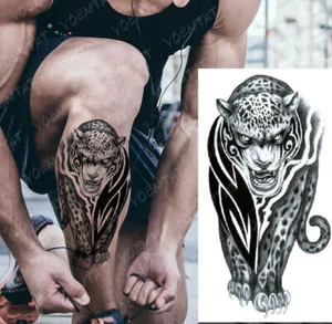 Panther Big Cat Tiger Temporary Tattoo Fake Press on Sticker Womens Mens Tattoos - Picture 1 of 7