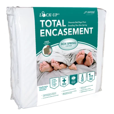 J.T. EATON Lock-Up Total Encasement Box Spring Cover JT Eaton Bed Bug Proof Size QUEEN