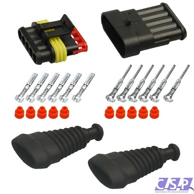 TE, TYCO, TYCO ELECTRONICS, AMP AMP Superseal Stecker Set 5-polig 1,50-2,50 mit Gummitülle KFZ LKW BOOT Sensor