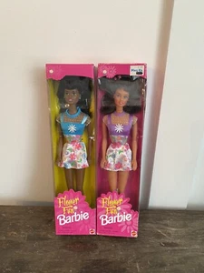 NIB Mattel 1996 Flower Fun Barbie Christie African American Doll 16064 + 16065 - Picture 1 of 10