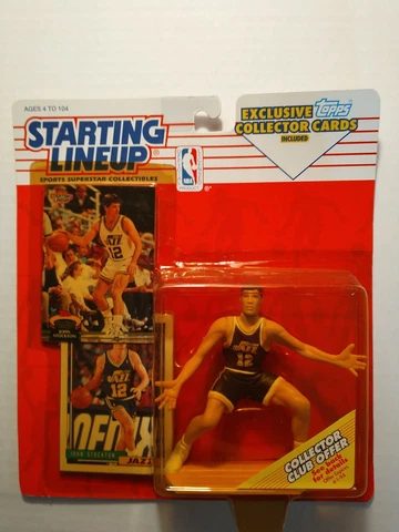 NEW 1993 JOHN STOCKTON UTAH JAZZ #12 STARTING LINEUP FIGURE W TRADING CARD! NIP Cover