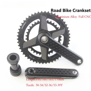 Road Bike Crankset 155 160 165 170mm Crank 9-12 Speed Double Chainring with BB - Picture 1 of 31