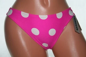 Low Rise Hot Pink Bikini Bottom With Large White Polka Dots Size S - Picture 1 of 4