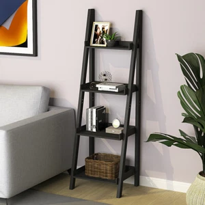 4 Tier Ladder Shelving Unit Wooden Bookshelf Storage Display Shelf Plant Stand - Picture 1 of 6