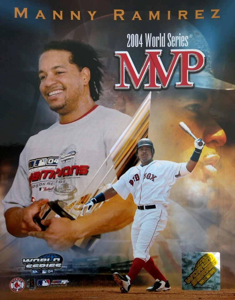 MANNY RAMIREZ 2004 WORLD SERIES MVP 8X10 COMPOSITE PHOTO - Image 1 of 1