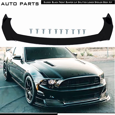 For 05-09 Ford Mustang GT Front Bumper Lip Bod Kit Spoiler Splitter Gloss Black - Image 1 of 4