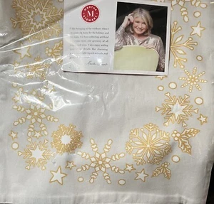 SNOWFLAKE Sparkles Martha Stewart CHRISTMAS Reversible Table LÄUFER Neu Pkg Gold - Bild 1 von 3