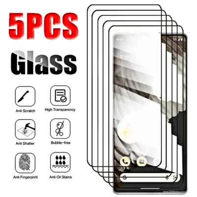 Tempered Glass Screen Protector For Google Pixel 9 8 Pro 7 7A 6 9H 1-5 Pack Film - Image 1 of 4