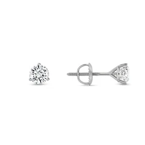3/4 Ct Round Lab Created Grown Diamond Earrings 950 Platinum D/VVS Martini Screw - Picture 1 of 4