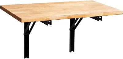 Wall Mounted Folding Workbench 47x19" Heavy Duty Table with Metal Shelf Bracket Foto 1 de 4