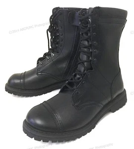 Brand New Men's Leather Tactical Boots Combat Military Army Work Zipper Shoes - Picture 1 of 10