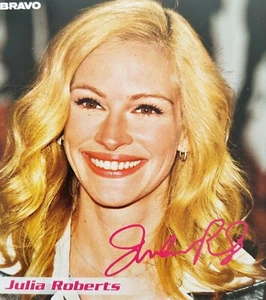 JULIA ROBERTS - Autogrammkarte 10x10cm - Trading Card Clipping Foto Fan Sammlung - Picture 1 of 1
