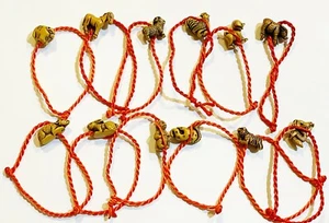 6pc Chinese Zodiac Sign Red String Bracelet Braided with Resin Charms - Picture 1 of 14