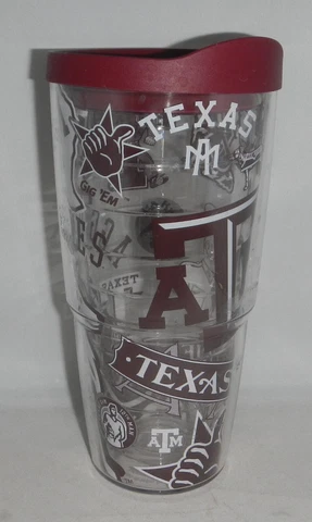 Texas A&M University TAMU Aggies 24oz Tervis Tumbler with Lid Cover