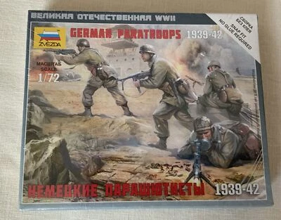 Zvezda 1:72 Paracaidistas Alemanes 1939-42 ~ Kit Snap #6136 Nuevo En Caja Foto 1 de 3