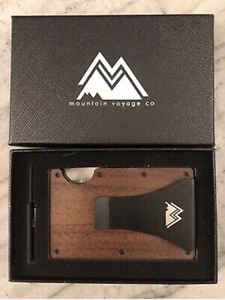Mountain Voyage Walnut Minimalist Wallet RFID-Blocking Card Holder Money Clip - Picture 1 of 7