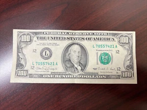 Series 1990 US One Hundred Dollar Bill $100 San Francisco ~ L 70557421 A - Picture 1 of 5