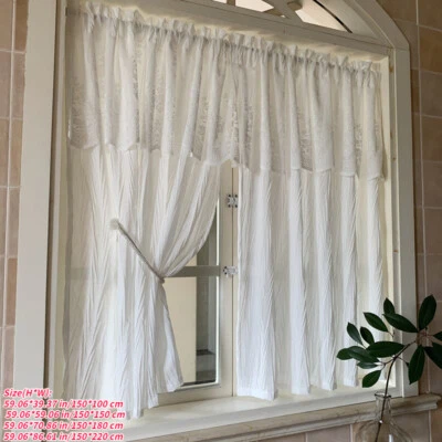 1 Panel Valance Curtains Light Filtering Opaque Balcony Half Drape Eyelets - Image 1 of 4