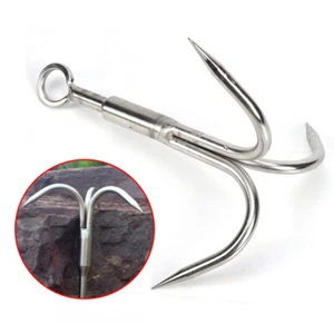1pc 3 Claws Grappling Hook Climbing Survival Carabiner Tool Stainless SNWC_z8 - Picture 1 of 9