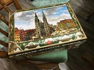 E. Otto Schmidt Cookie Tin, St. Lorenzen in Nurnberg W. Germany, rare print - Picture 1 of 8