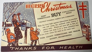 1945 US Christmas Seals Block of 25 in York County Tuberculosis Society Cover - Picture 1 of 4