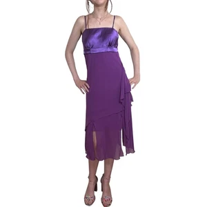 De Colección Y2K Satén Gasa Fiesta Vestido Sin Mangas S Asimétrico Hada Quinceañera Baile - Imagen 1 de 15