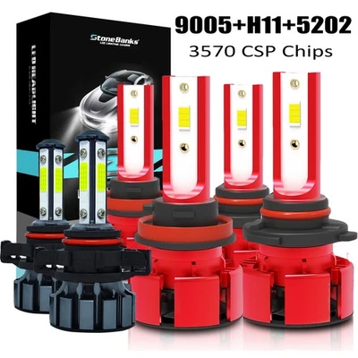 For Chevrolet Colorado 2015-2020 2021 2022 LED Headlight + Fog Light Bulbs Combo - Image 1 of 4