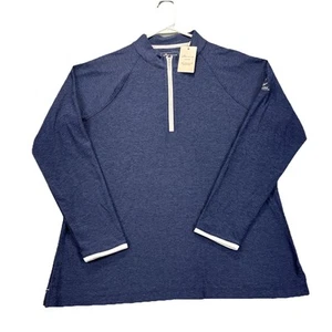 NEW Peter Millar Perth Tech Sweater Quarter Zip Pullover Womens XL Blue Golf - Picture 1 of 15