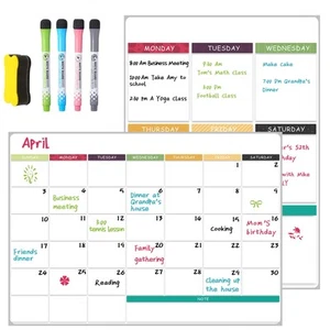 Dry Erase Magnetic Fridge Planner Chart Set - Monthly Calendar Board Weekly - Picture 1 of 7