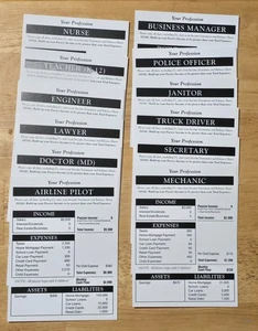 Rich Dad Cashflow Gioco da Tavolo Set di 12 Carte Professionali di Ricambio - Foto 1 di 1
