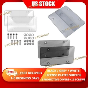 2PCS Unbreakable License Plate Bubble Protectors Universal Fit Shield US Stock - Picture 1 of 27