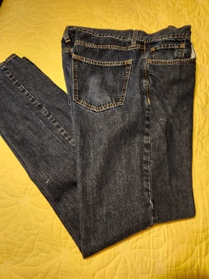 Men's Old Navy Dark Wash Cotton Straight Fit Jeans  36x36 [37x35]  EUC  #2 - Image 1 of 4
