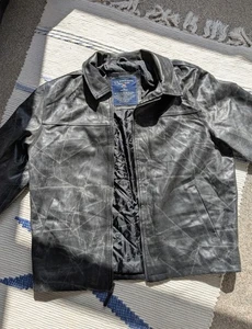 Men's US Polo Assn Vintage PVC Faux Leather Jacket Large - Picture 1 of 5