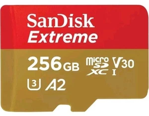 SanDisk Extreme 256 Go Classe 3/UHS-I U3 V30 microSDXC SDSQXAV256GAN6MA - Photo 1 sur 5