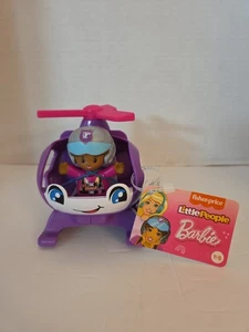 2023 Brand New Fisher Price Little People Barbie & Purple Helicopter! - Picture 1 of 7