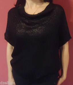 NWT $320 Vince Cowl Neck Metallic Hand Printed Knit Top Sweater - Picture 1 of 3
