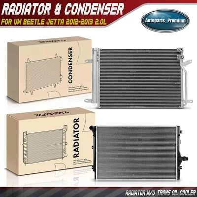 Kit de refrigeración de radiador y condensador de CA para Volkswagen Beetle Jetta 2012-2013 2,0 L Foto 1 de 4