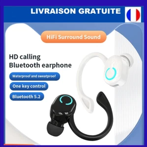Écouteurs Sans Fil Bluetooth 5.2 Étanches, Micro, Stéréo HiFi, Sport, Avec Croch - Imagen 1 de 17