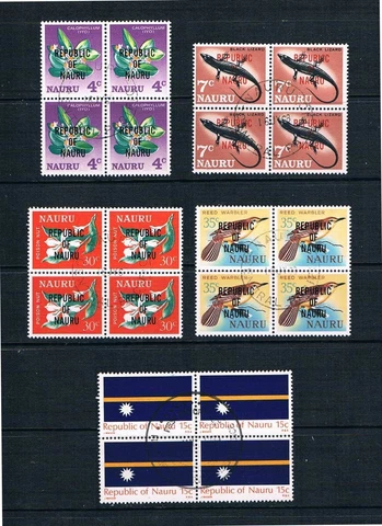 Nauru 1968 - 5 USED Blks/4 (See Scan - Issues Included)- SC 75/88 [SG 83/96] P2 Cover