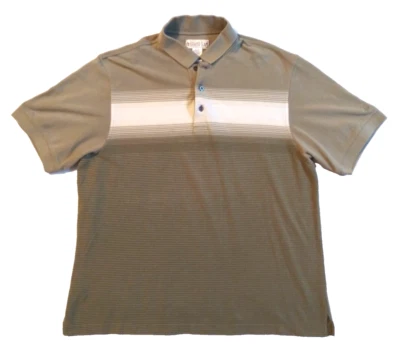 Camisa polo vintage Penguin Grand Slam para hombre XL beige oliva crema rayas Foto 1 de 4