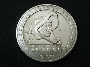 Mexico, onza, ounce, 100 Pesos, 1992, Guerrero Aguila, silver - Picture 1 of 2