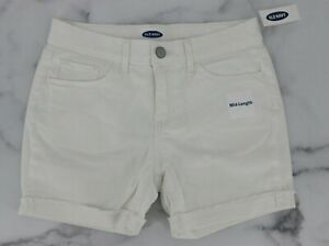 Old Navy Big Girls Cut Off Mid Length Jean Shorts Size 12 White