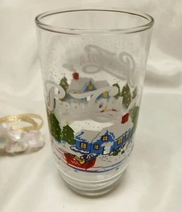 2097 Vintage Pepsi Christmas Winter Scene 1992 Glass Tumbler - Picture 1 of 5