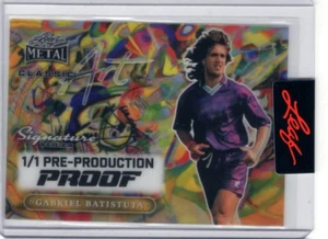 Gabriel Batistuta  2024 LEAF METAL SIGNATURE SERIES CLASSIC ART PROOF 1/1 - Picture 1 of 2
